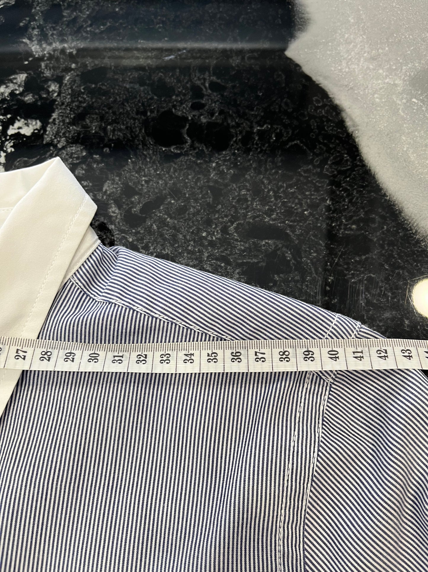 Camicia a Maniche Lunghe Polo Jeans Company Ralph Lauren Donna - Micro-righe Blu e Bianche - Taglia L
