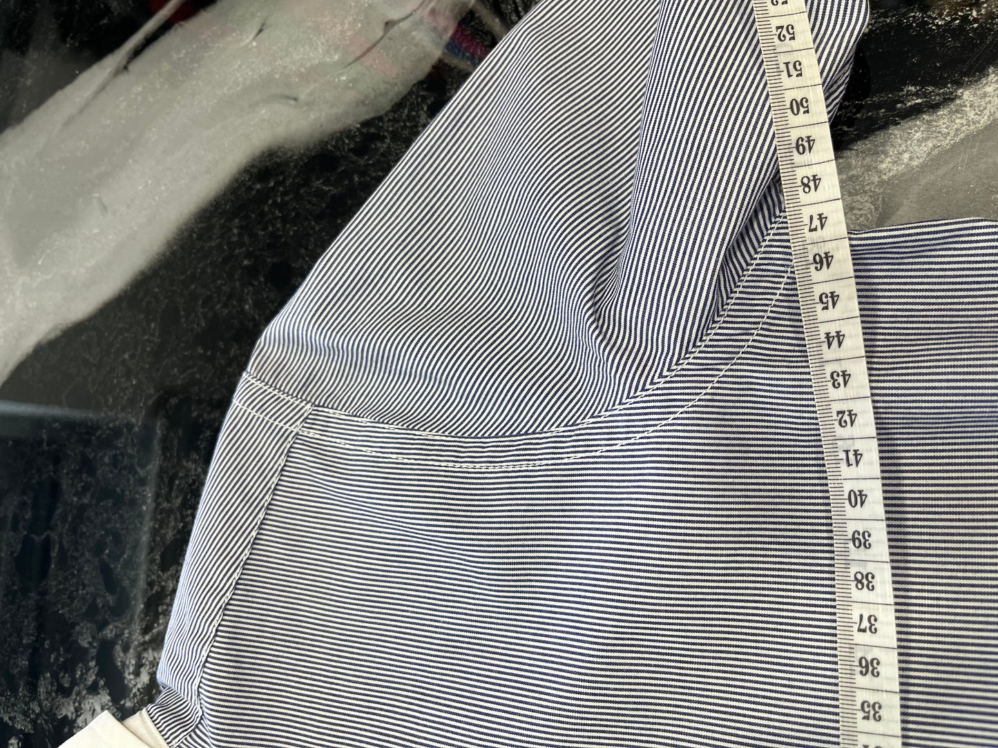Camicia a Maniche Lunghe Polo Jeans Company Ralph Lauren Donna - Micro-righe Blu e Bianche - Taglia L