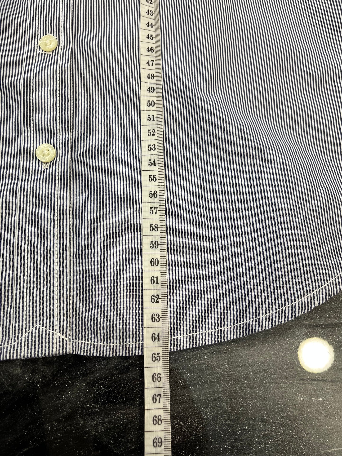Camicia a Maniche Lunghe Polo Jeans Company Ralph Lauren Donna - Micro-righe Blu e Bianche - Taglia L