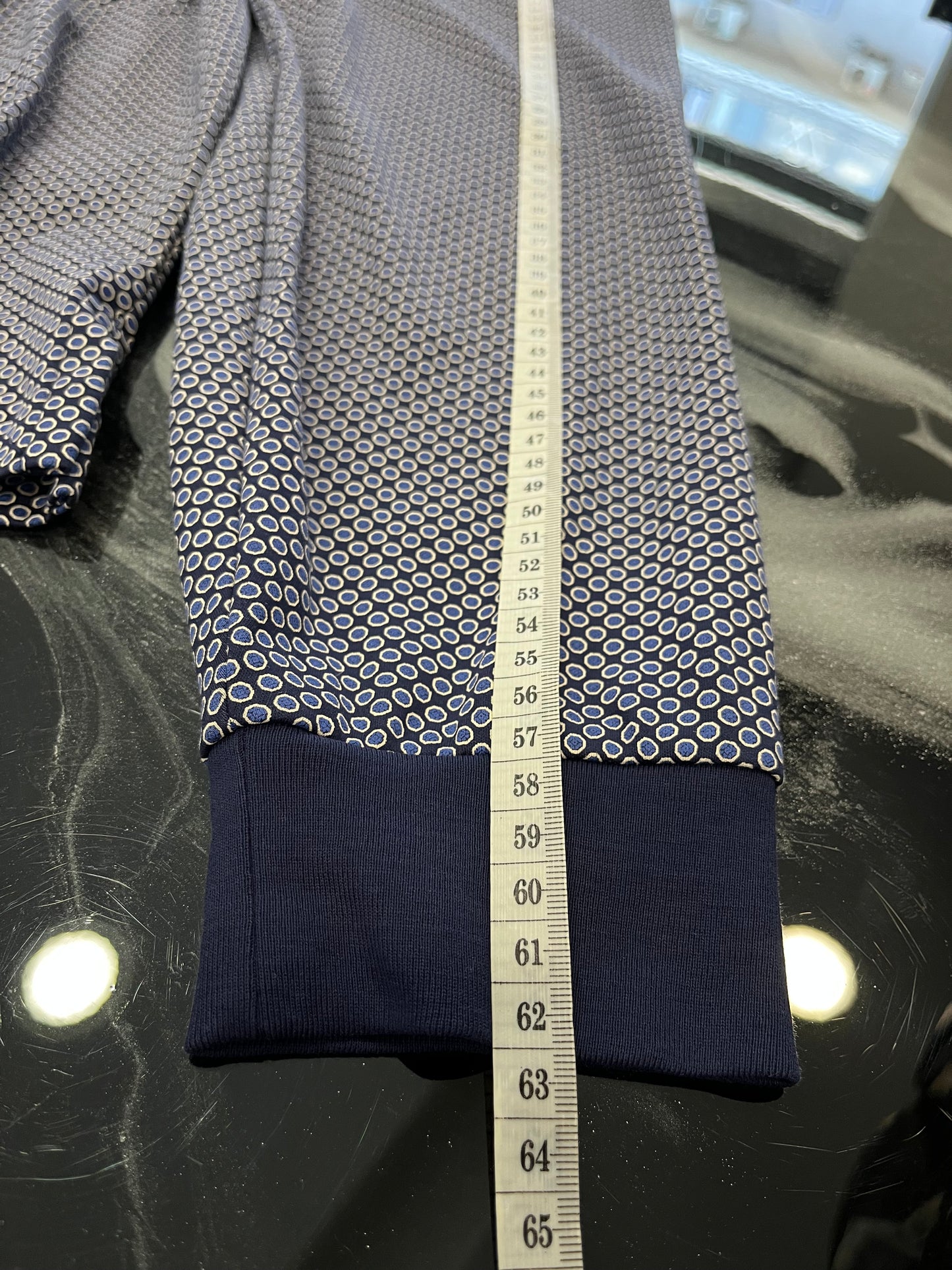 Polo a Maniche Lunghe Ralph Lauren Uomo Classic Fit - Fantasia Geometrica Blu - Taglia XL