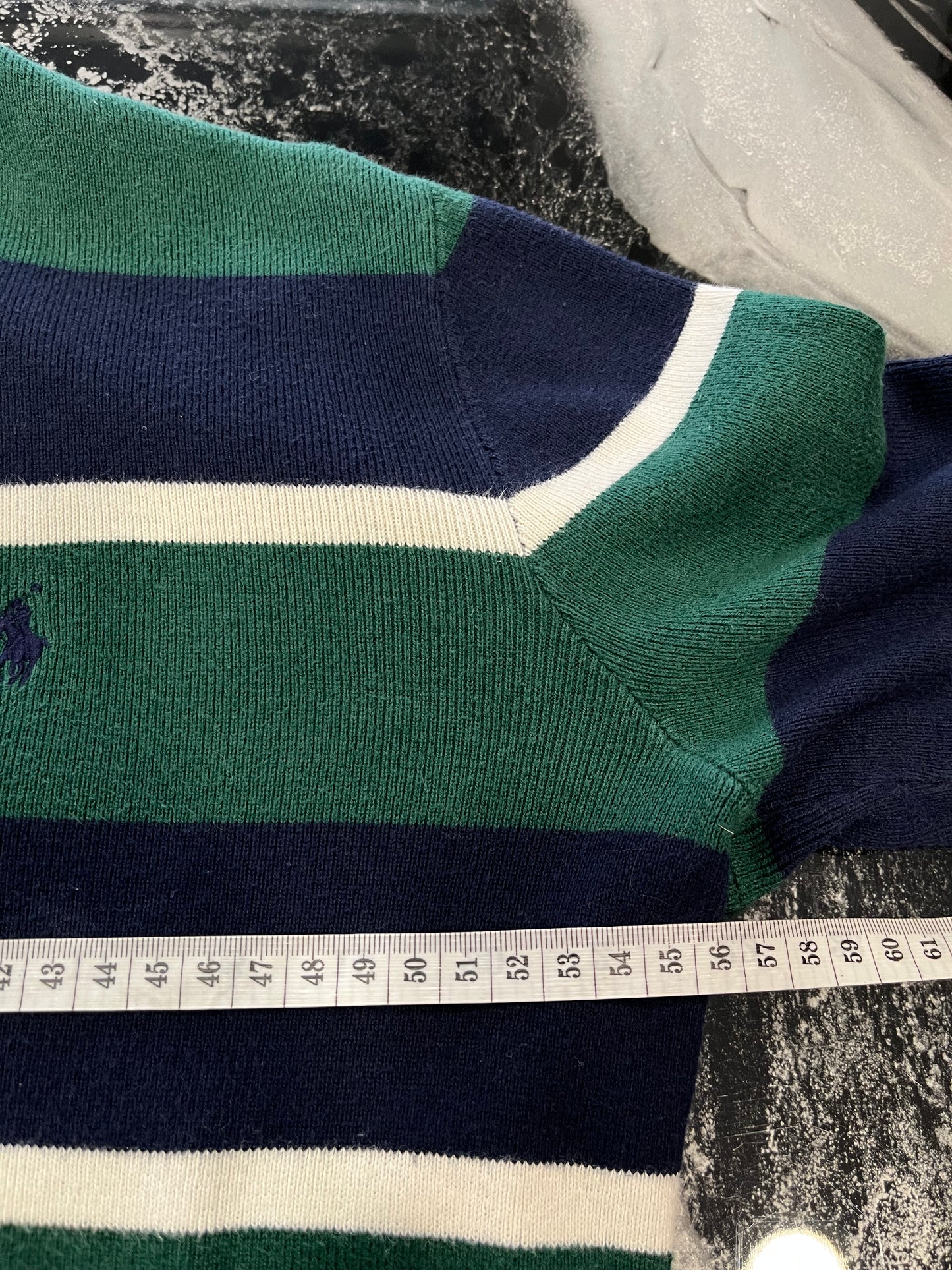 Pullover Ralph Lauren Uomo - Righe Verde e Blu - Taglia XL