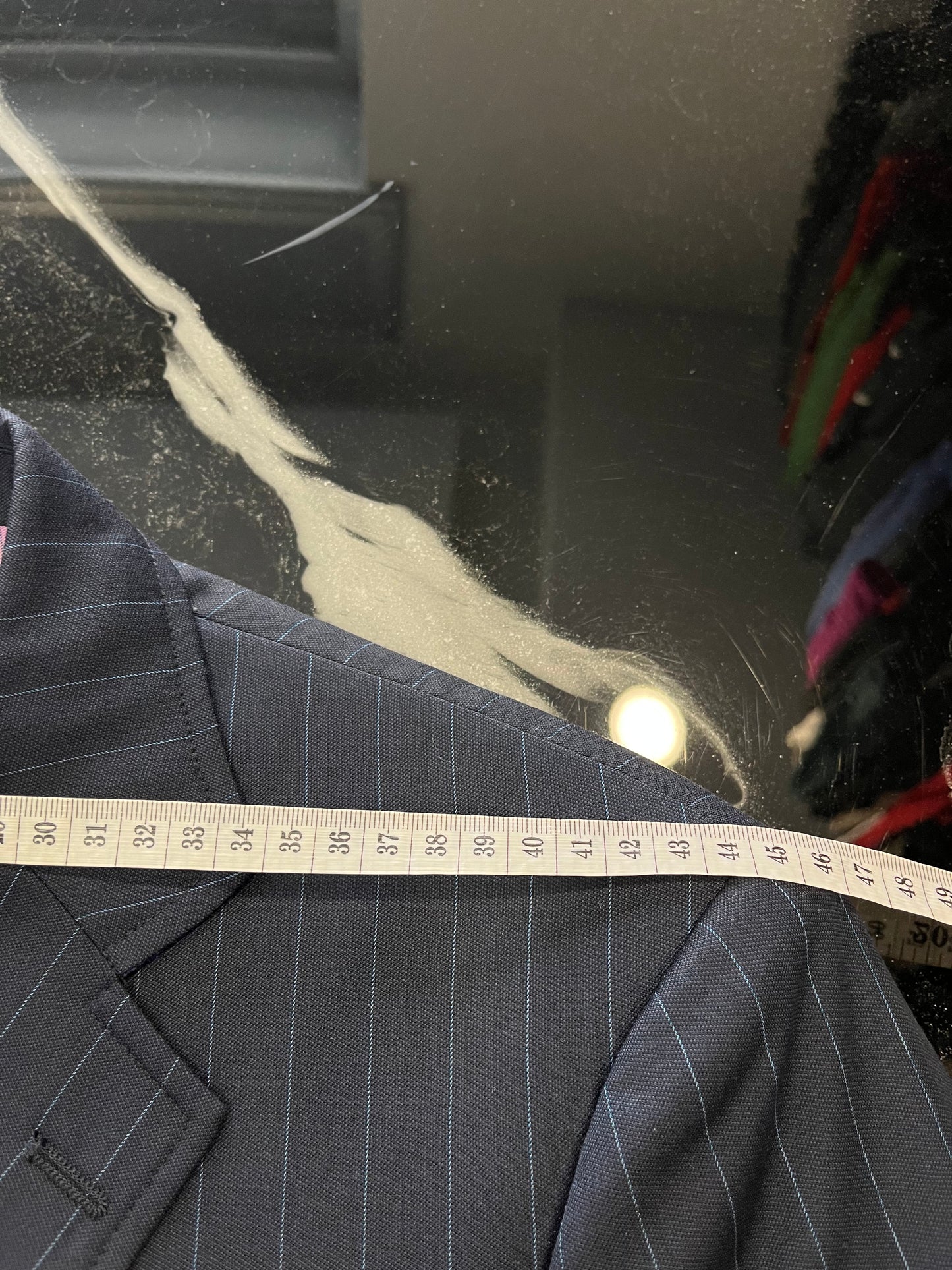 Giacca Uomo Etro Milano in Pura Lana - Gessato Blu Navy - Taglia S