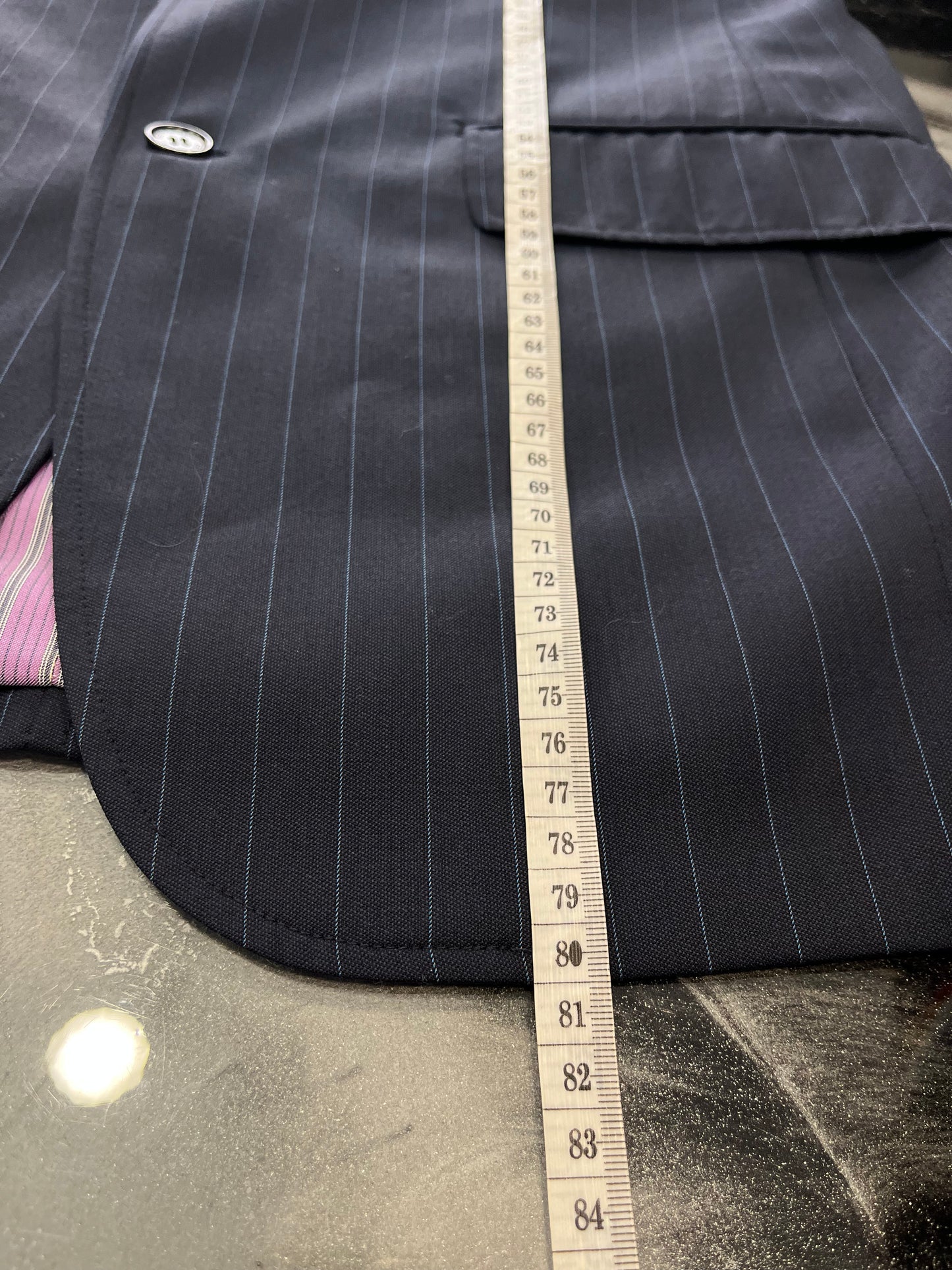 Giacca Uomo Etro Milano in Pura Lana - Gessato Blu Navy - Taglia S