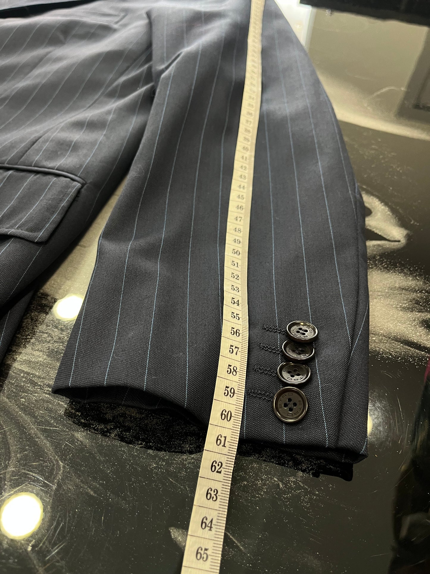 Giacca Uomo Etro Milano in Pura Lana - Gessato Blu Navy - Taglia S