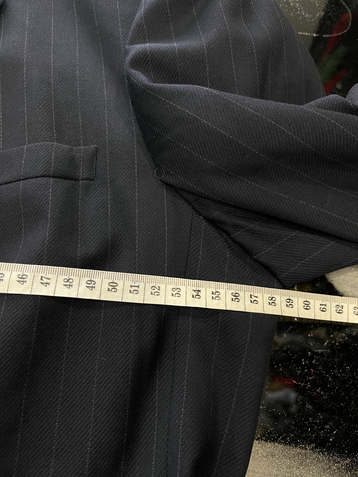 Giacca Uomo Versace Classic V2 in Pura Lana - Gessato Blu - Taglia XXL