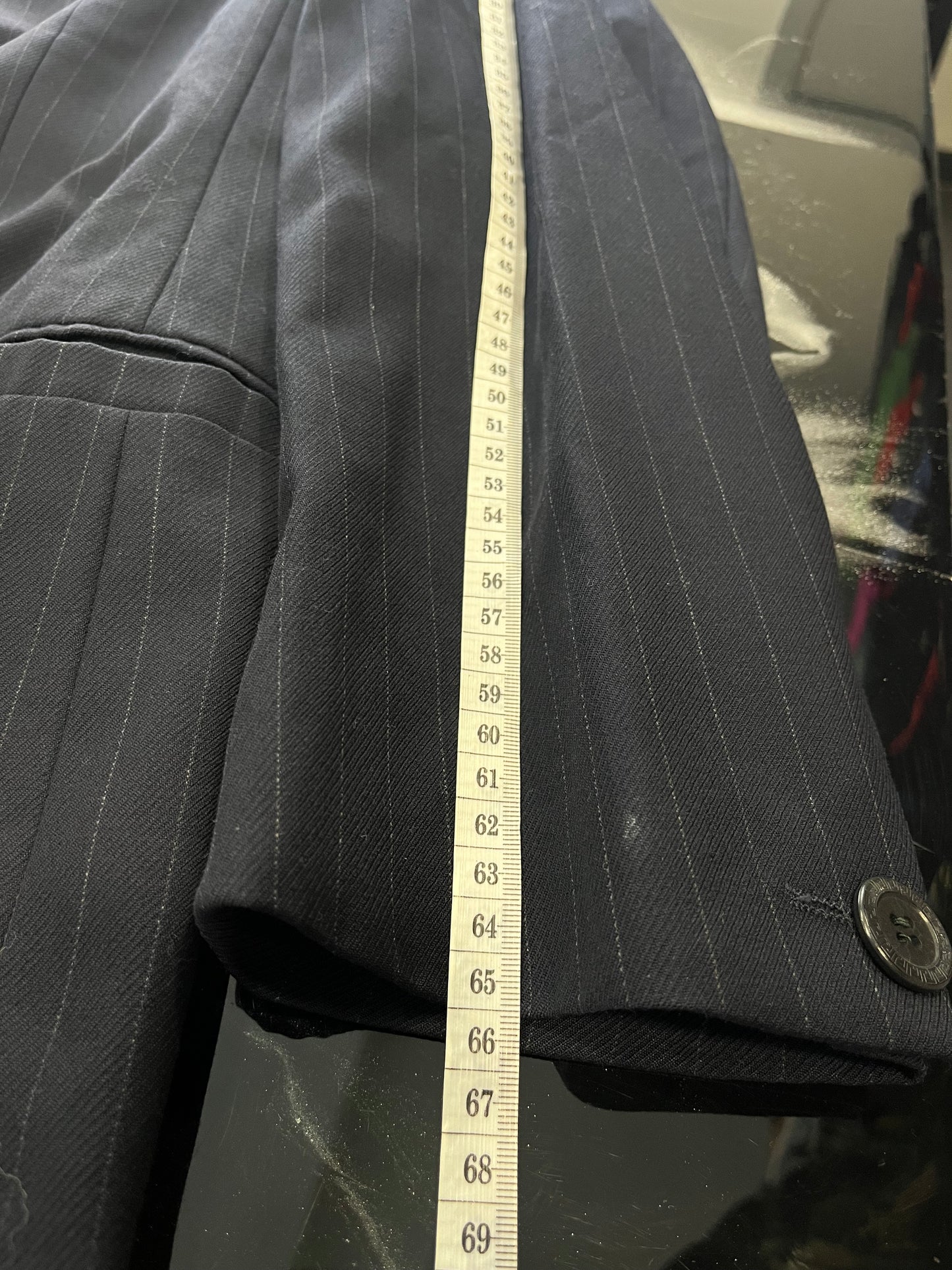 Giacca Uomo Versace Classic V2 in Pura Lana - Gessato Blu - Taglia XXL