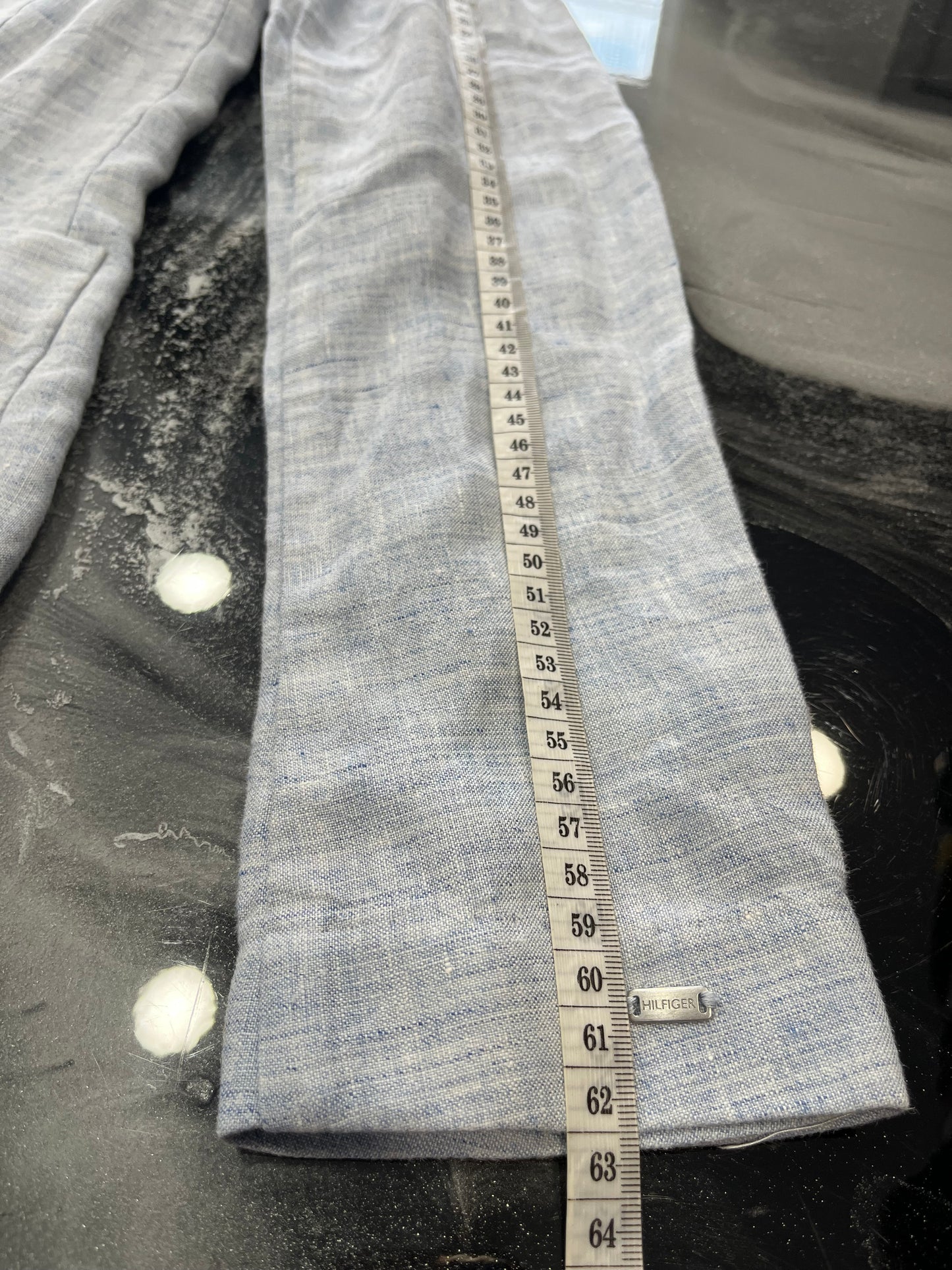Blazer in Lino Tommy Hilfiger Donna - Azzurro Melange - Taglia M